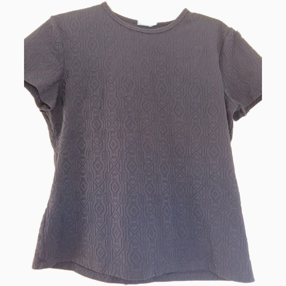 J. McLaughlin Womens Textured Geometric Navy Catalina Cloth Preppy Shirt XL